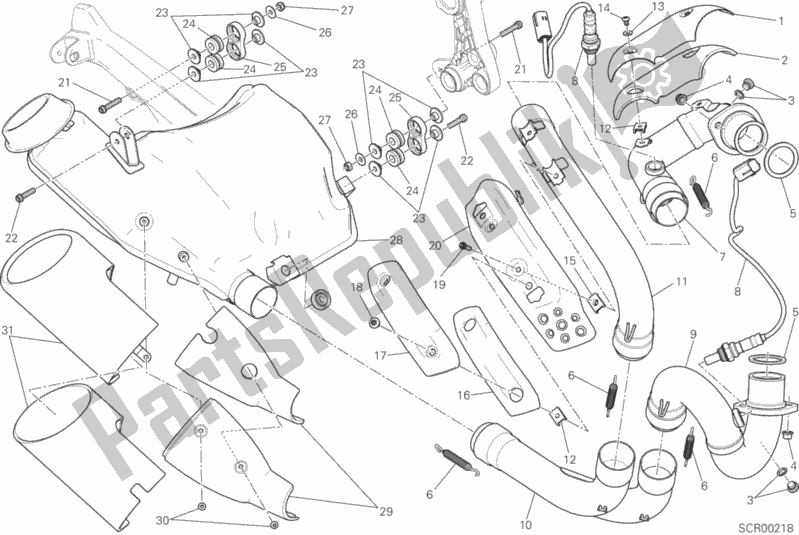 Todas las partes para Sistema De Escape de Ducati Scrambler Classic Thailand USA 803 2016